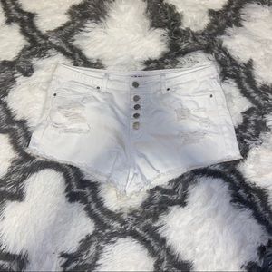 Button Up Denim Shorts